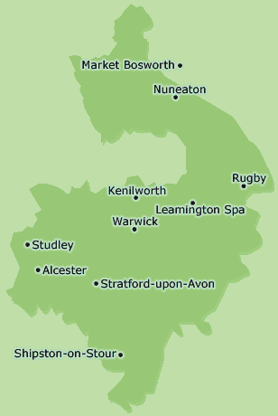 Warwickshire map